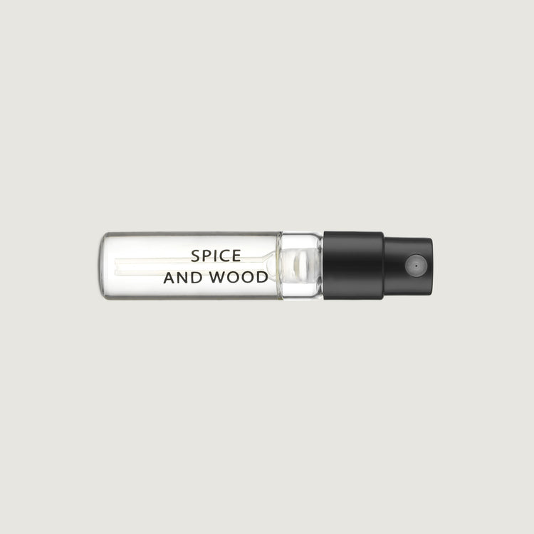 1.7ml sample vial labelled spice and wood